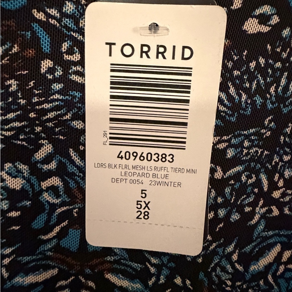 Torrid Ruffled Mini Dress - Mesh Floral Black - Picture 6 of 8
